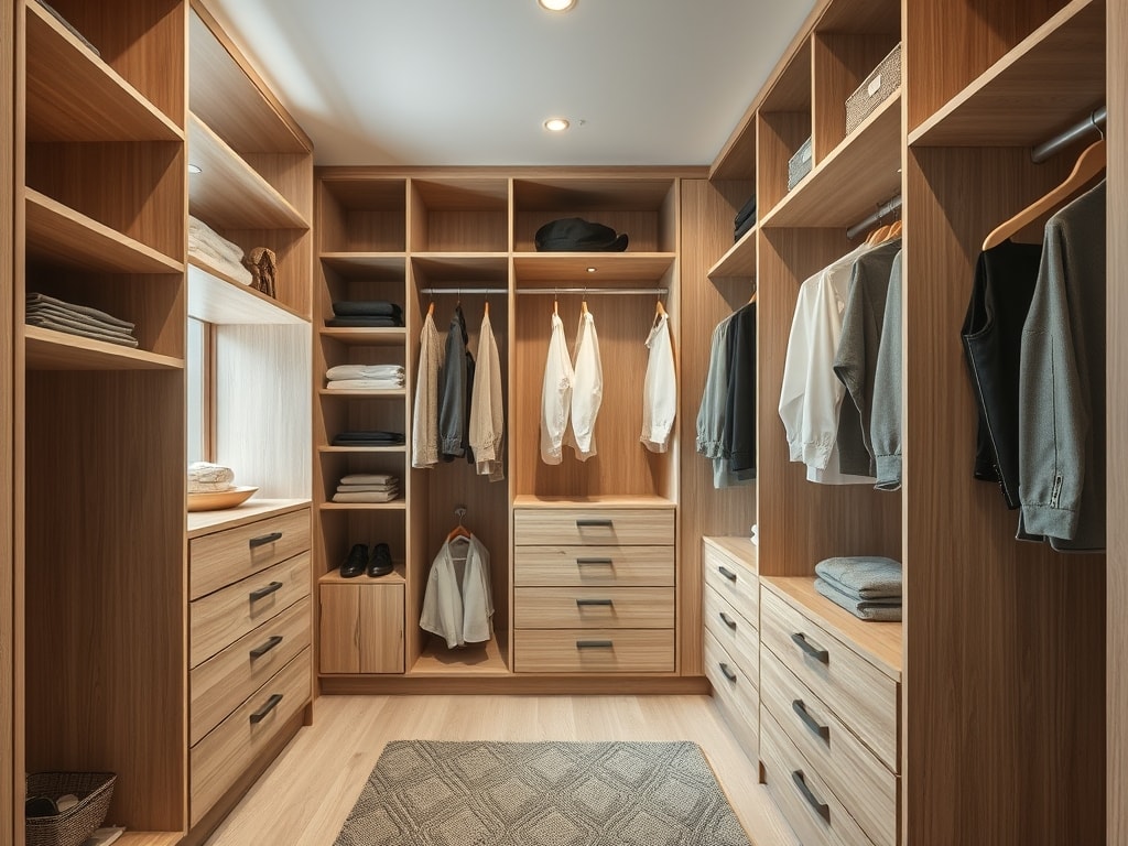 Dressing sur mesure en bois clair