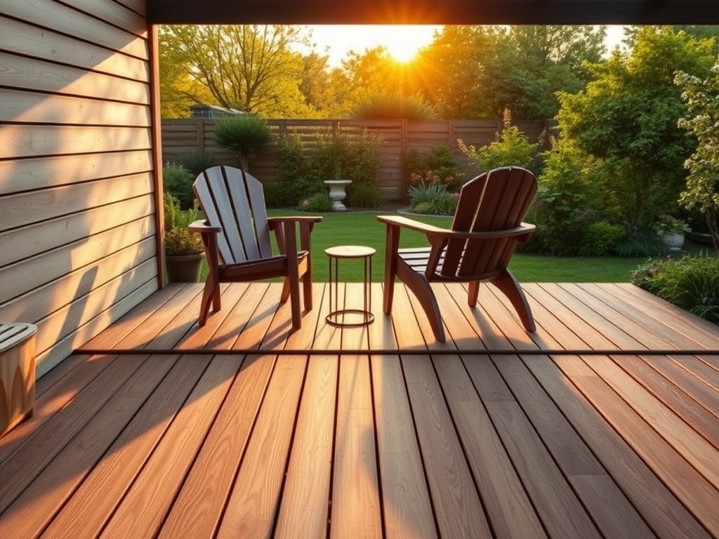 Terrasse en bois avec lames régulières